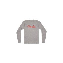 Maglietta Fender® Spaghetti Logo L/S, Grigio Melange, S