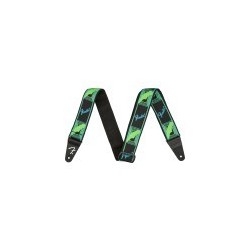 Tracolla fender neon monogrammed, green/blue