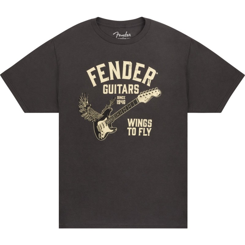 Fender® wings to fly t-shirt, vintage black, s