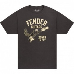 Fender® wings to fly t-shirt, vintage black, m