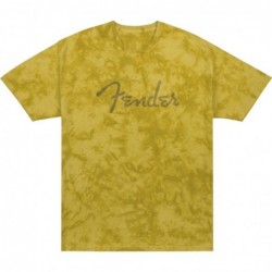 T-shirt fender® spaghetti logo tie-dye, senape, xxl