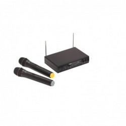 Radiomicrofono VHF Doppio Plug and Play con 2 Mic. Palmari (205.75 MHz - 209.8 MHz)