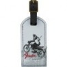 Targetta bagaglio fender 9106101003  vintage ad luggage tag, motorcycle rider