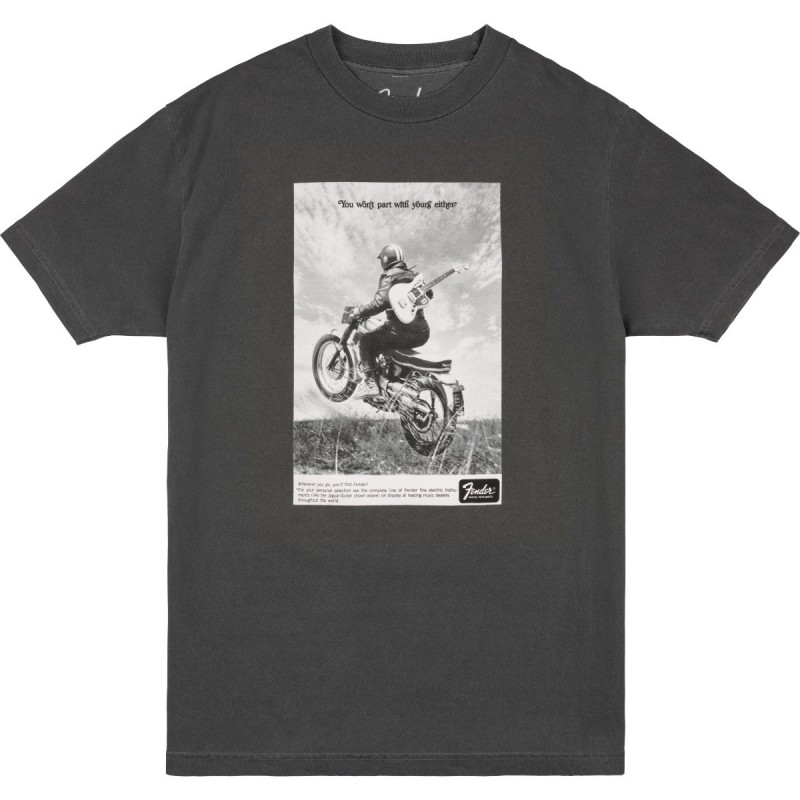 T-shirt fender vintage ad biker tee, graphite, xl