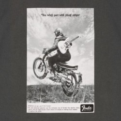 T-shirt fender vintage ad biker tee, graphite, s