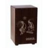 Cajon in stile flamenco con tavola in noce scuro