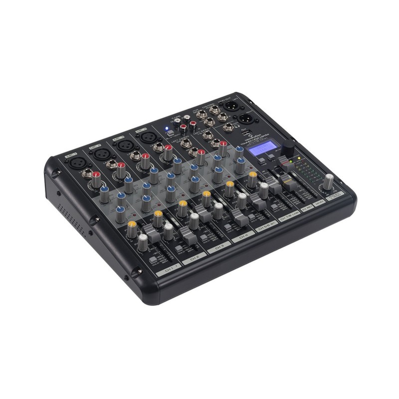 Mixer professionale 8-canali con lettore mp3, connessione bt e multieffetto