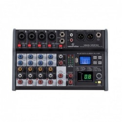 Mixer Audio Professionale 6-Canali con Lettore USB, BT e Multi-Effetto Digitale a 24-bit