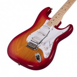 Chitarra elettrica double cutaway con 2 single coil + humbucker splittabile e meccaniche autobloccanti (equipaggiata Wilkinson,