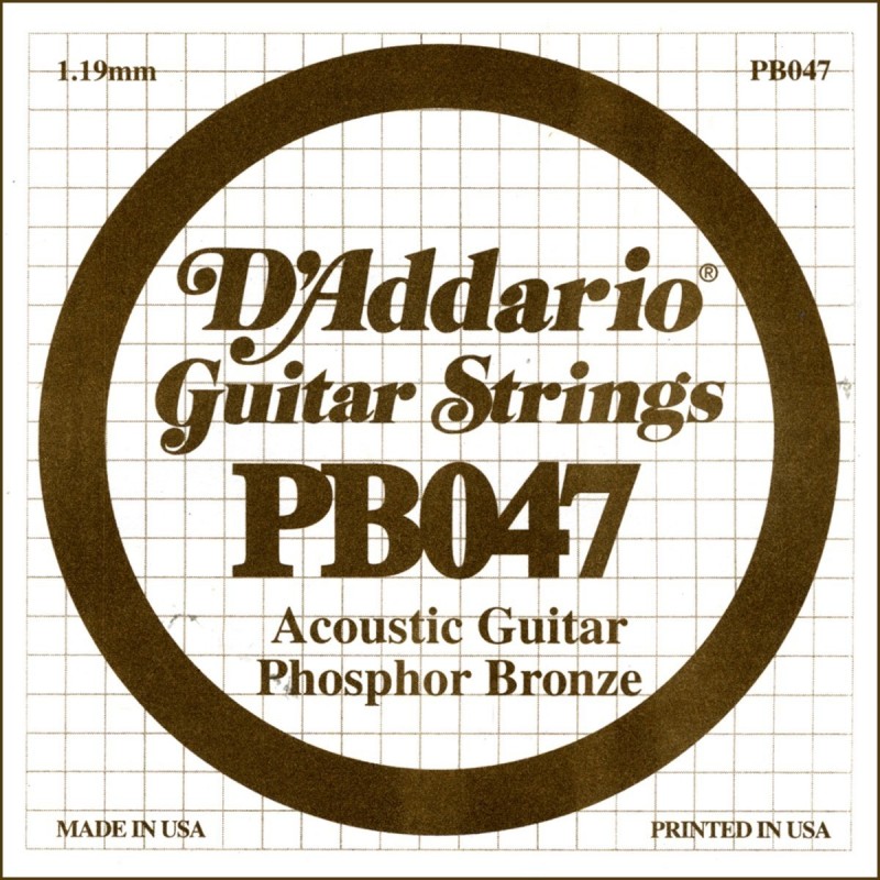 Phosphor Bronze Wound Acoustic Guitar Single String, .047