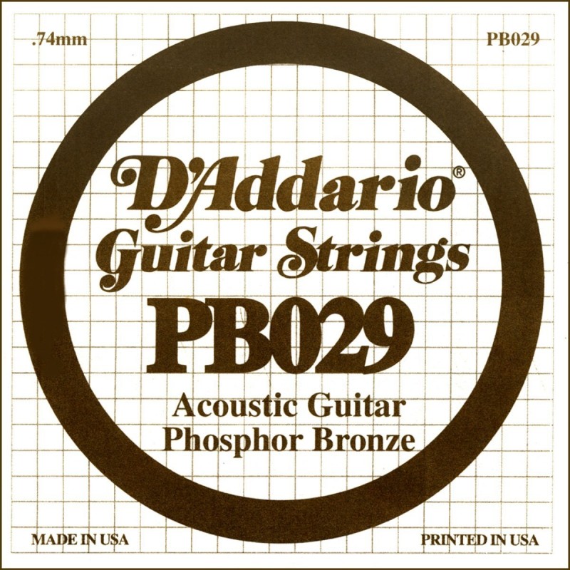 Phosphor Bronze Wound Acoustic Guitar Single String, .029