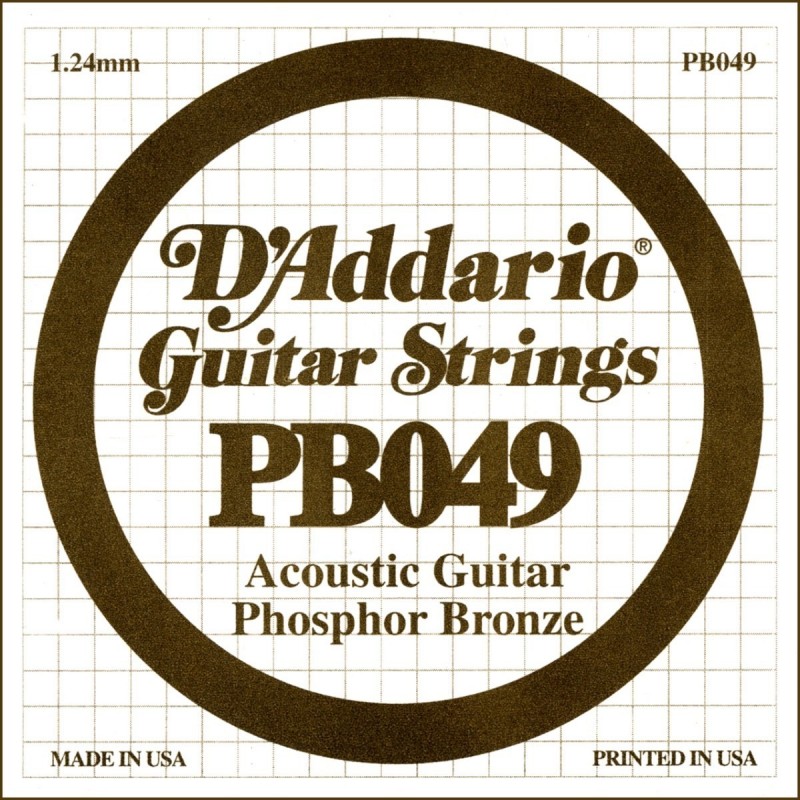 Phosphor Bronze Wound Acoustic Guitar Single String, .049