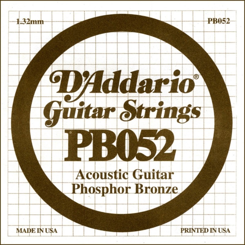 Phosphor Bronze Wound Acoustic Guitar Single String, .052