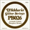 D'Addario PB026 Phosphor Bronze Wound Acoustic Guitar Single String, .026