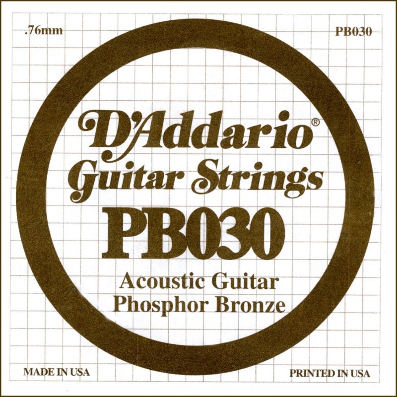 Phosphor Bronze Wound Acoustic Guitar Single String, .030