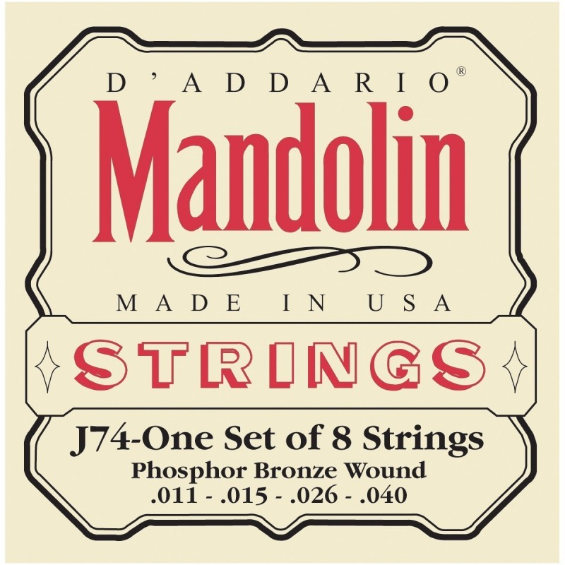 Mandolin Strings, Phosphor Bronze, Medium, 11-40