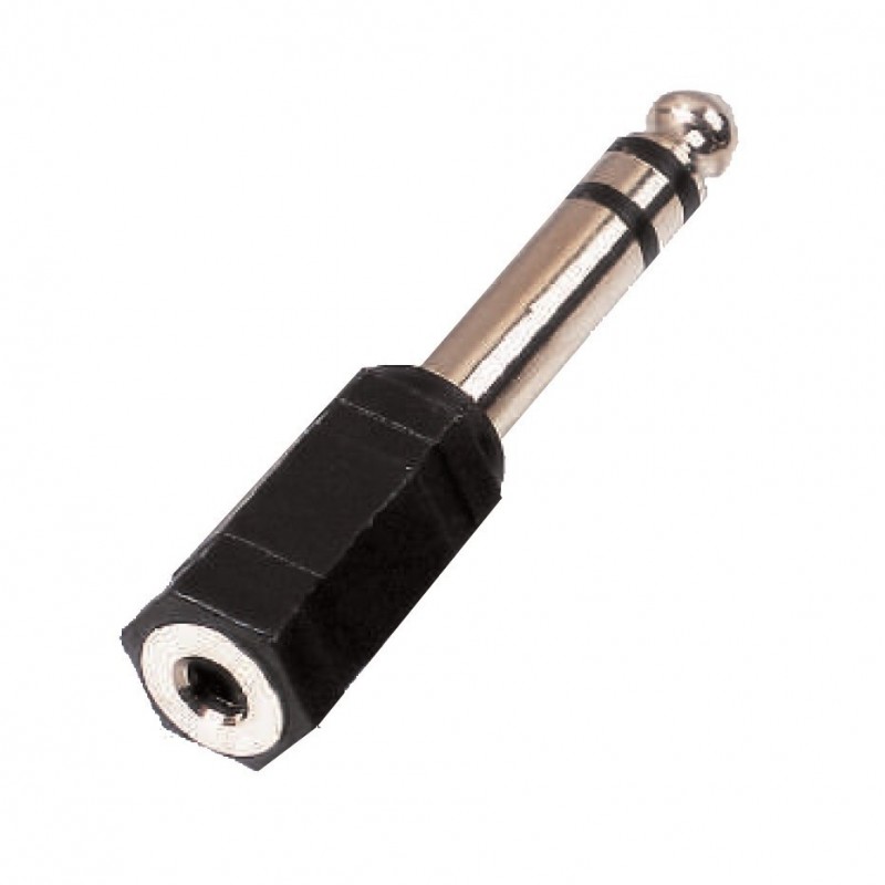 Adattatore Jack Femmina 3.5mm - Jack Maschio 6.3mm STEREO (conf. 1 pezzo)