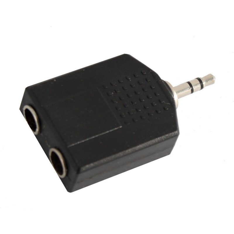 Adattatore Jack Maschio 3.5mm STEREO - 2 Jack Femmina 6.3mm STEREO (conf. 1 pezzo)