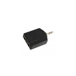 Adattatore Jack Maschio 3.5mm STEREO - 2 Jack Femmina 6.3mm STEREO (conf. 1 pezzo)